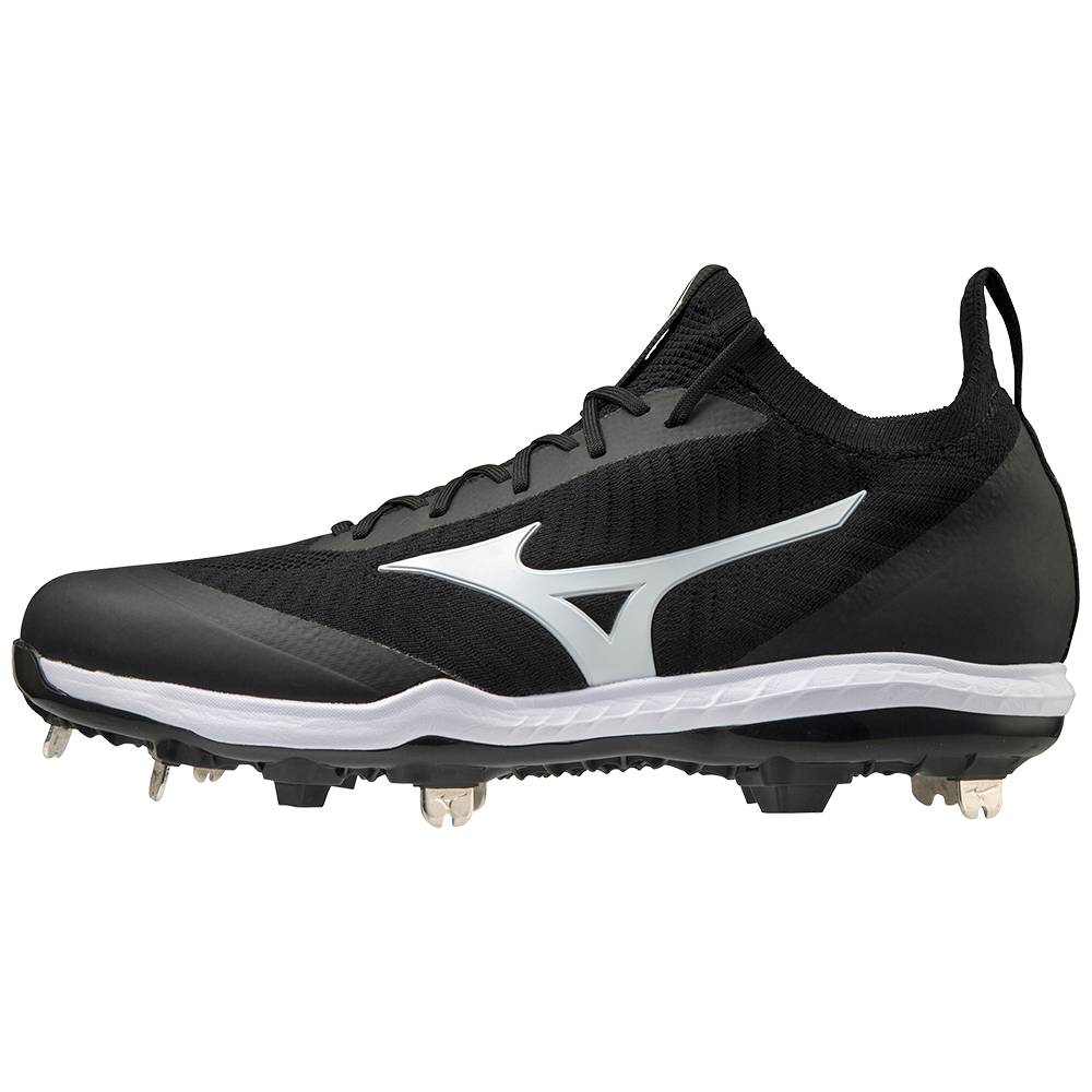 Mizuno Men's Dominant Knit Metal Baseball Cleats Black/White (320616-SBD)